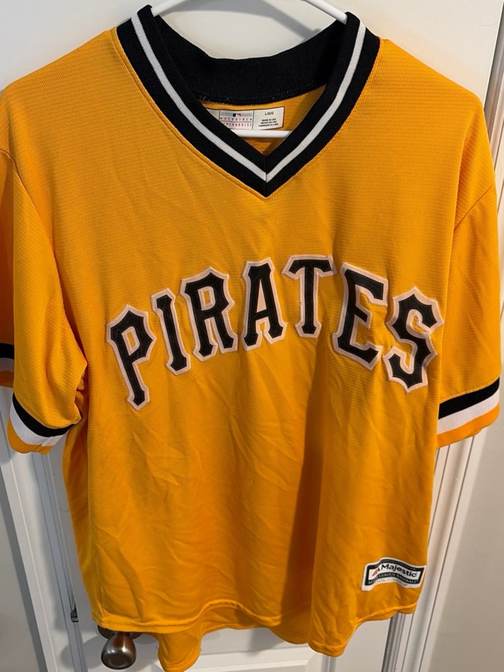 Majestic Yellow & Black Pirates Baseball Jersey